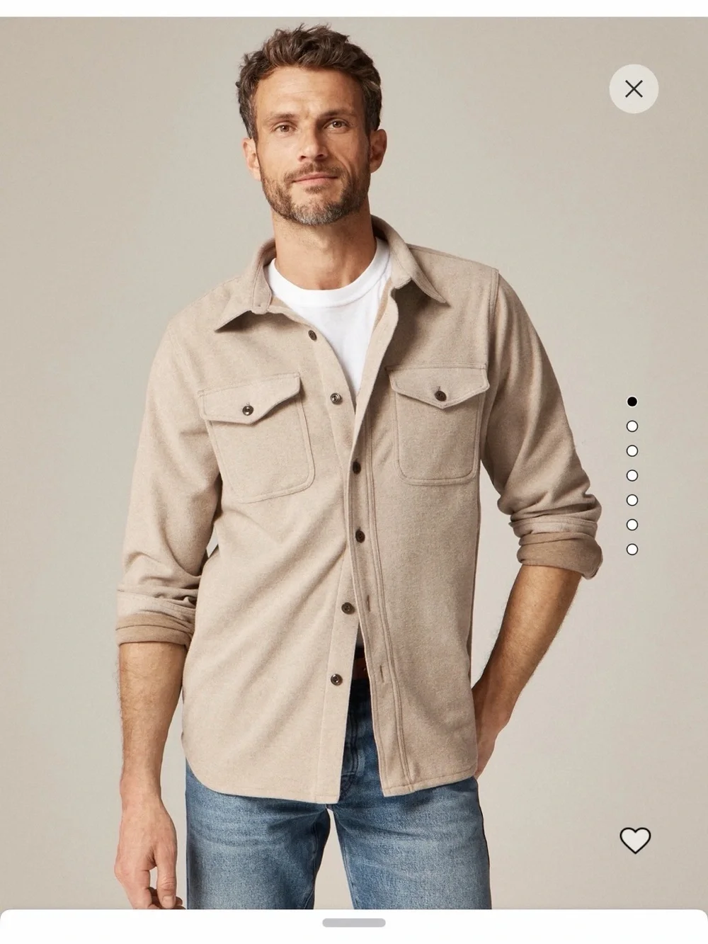 J. Crew Men's Neutral Beige Shirt Jacket
